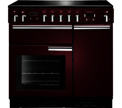 RANGEMASTER  Professional 90 Electric Ceramic Range Cooker - Cranberry & Chrome